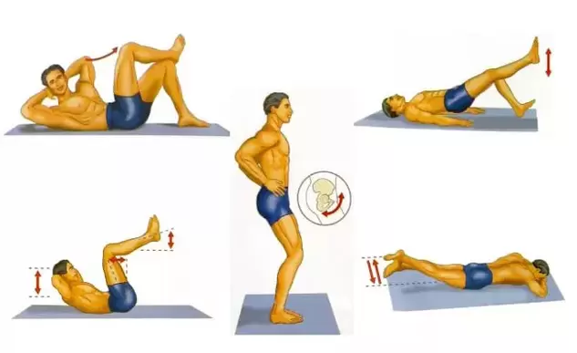A set of physical exercises to increase male activity