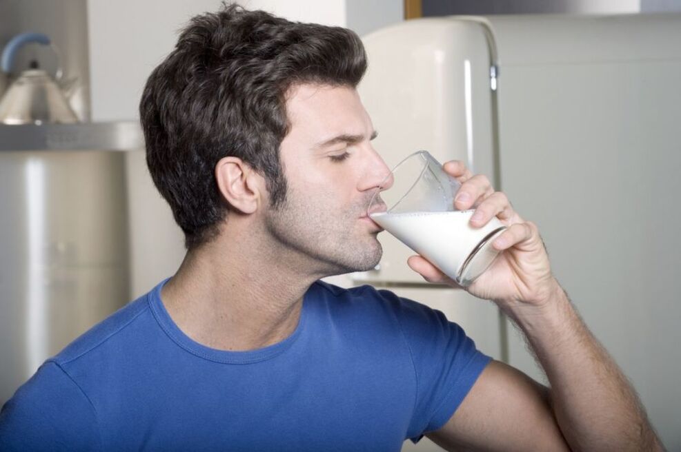 One drinks milk